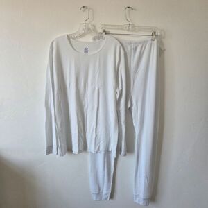 Fruit Of The Loom 3XL White Thermal Base Layer Set Warm Waffle Knit Winter Plus